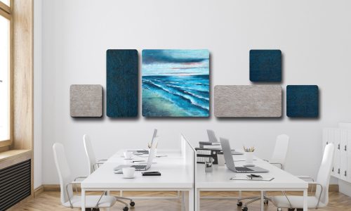 Akustikbild Brandung Pads: beige preußischblau
